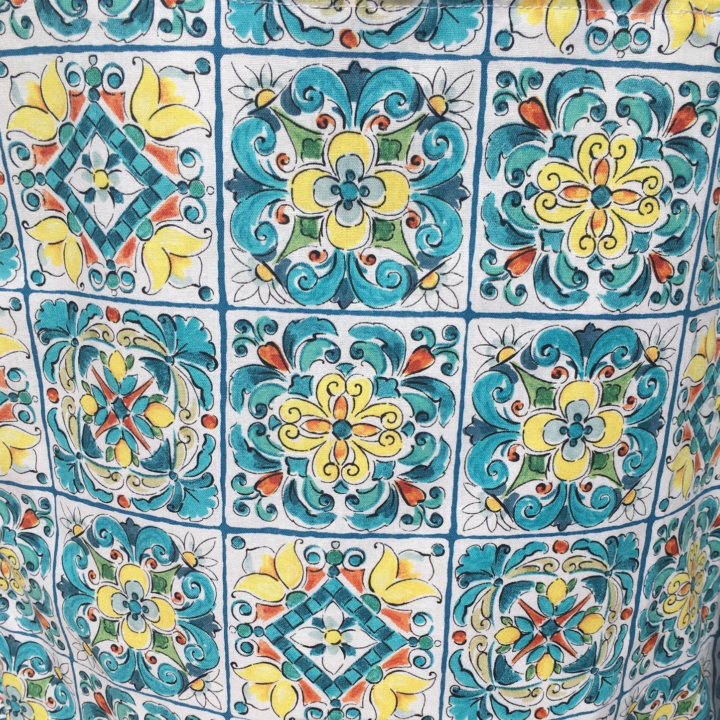 Blue Floral Ruffle Tote Bag