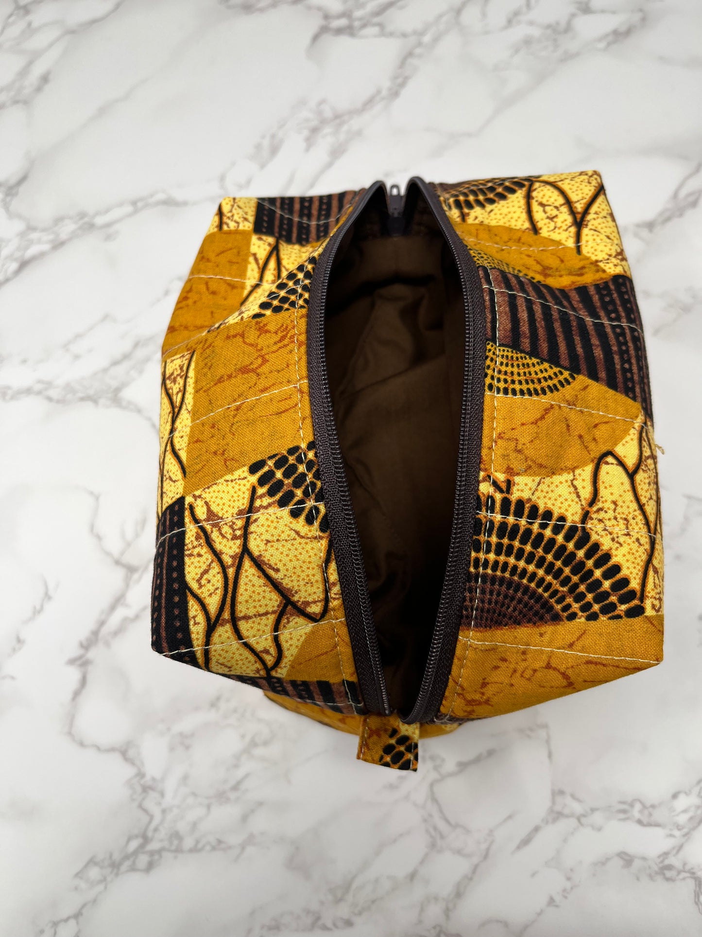 African Print Boxy Zipper Pouch - Tribal 2