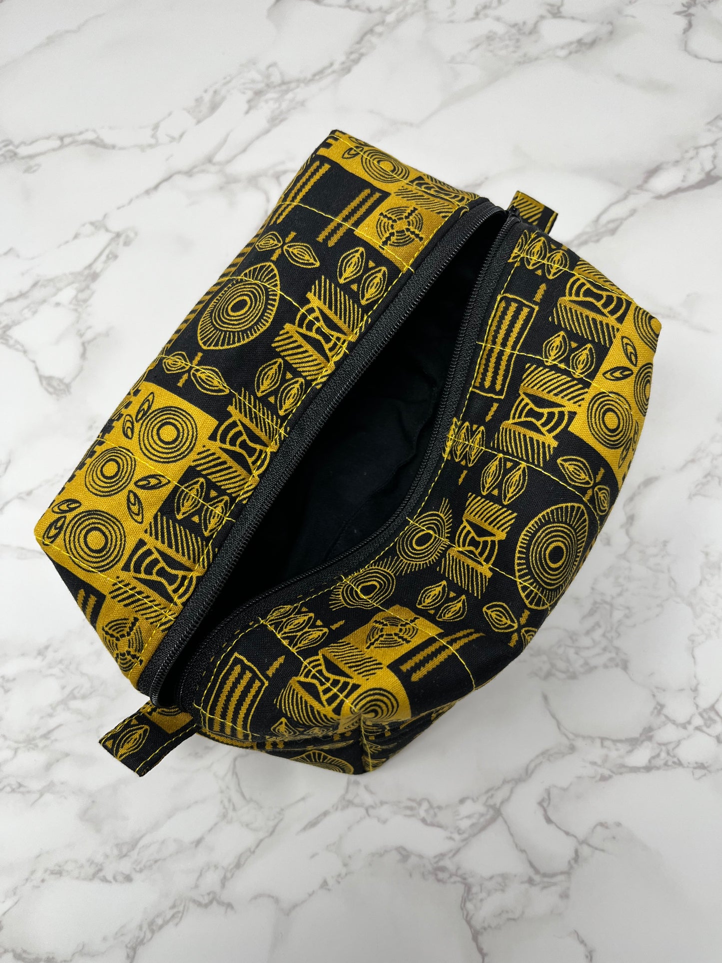 African Print Boxy Zipper Pouch - Tribal