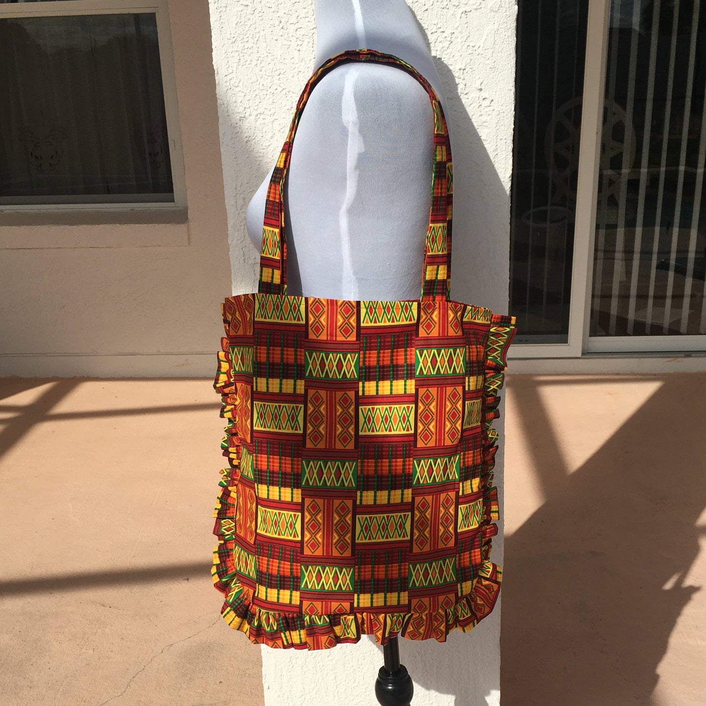 African Print Tote Bag - Diamond Kente