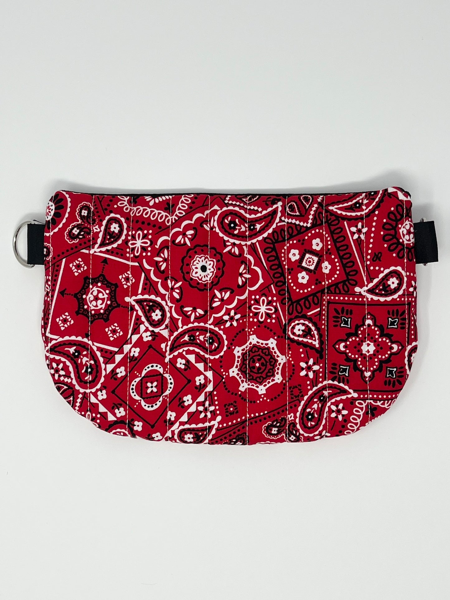 Red Bandana Print Quilted Crossbody Bag