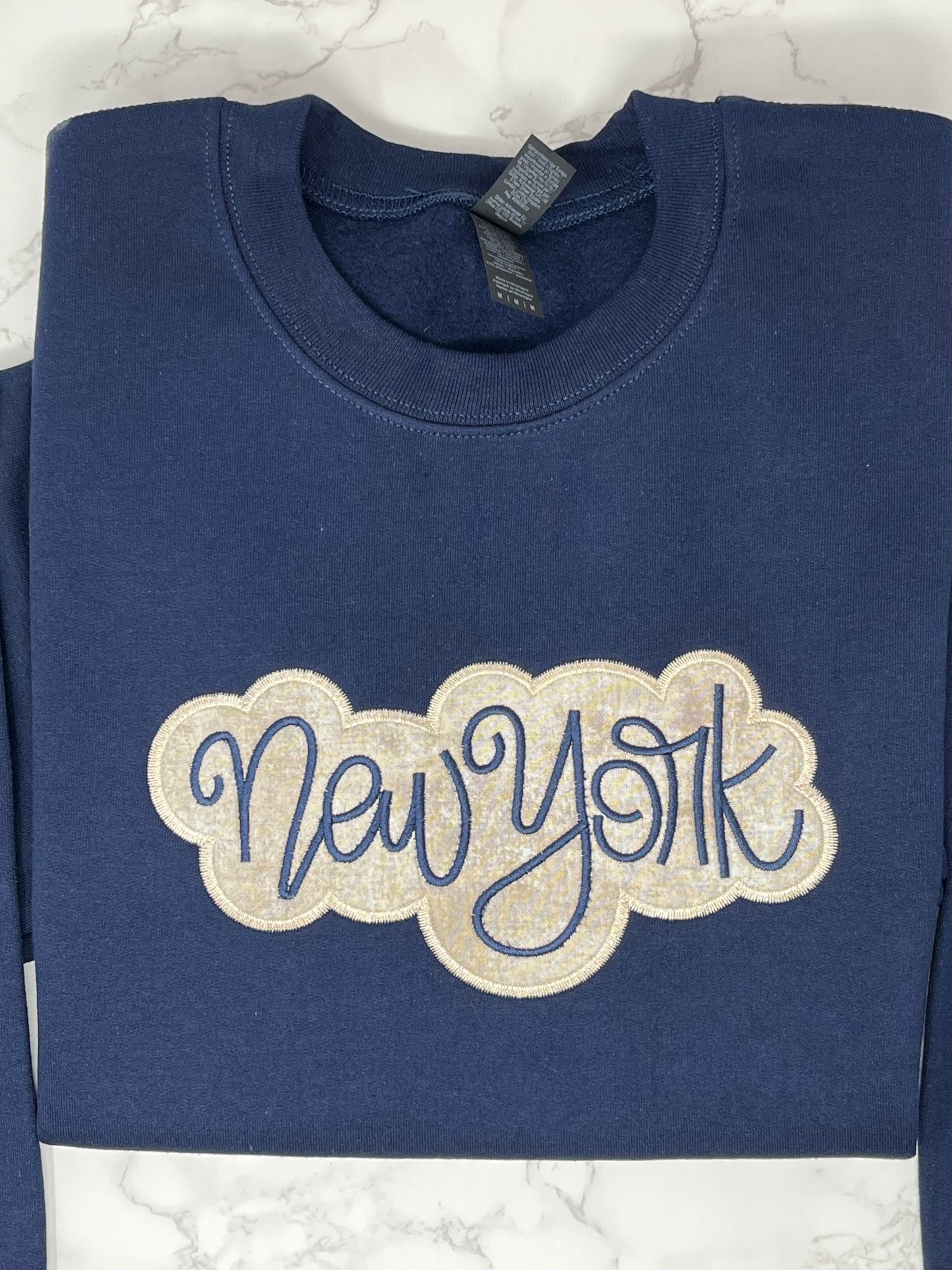 New York Embroidered Crew Neck Sweatshirt