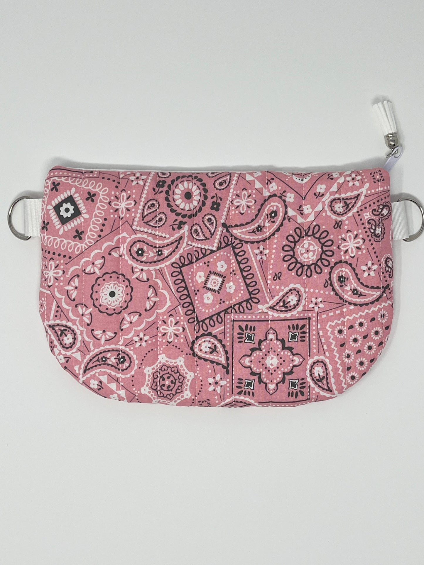 Pink Bandana Print Quilted Crossbody Bag