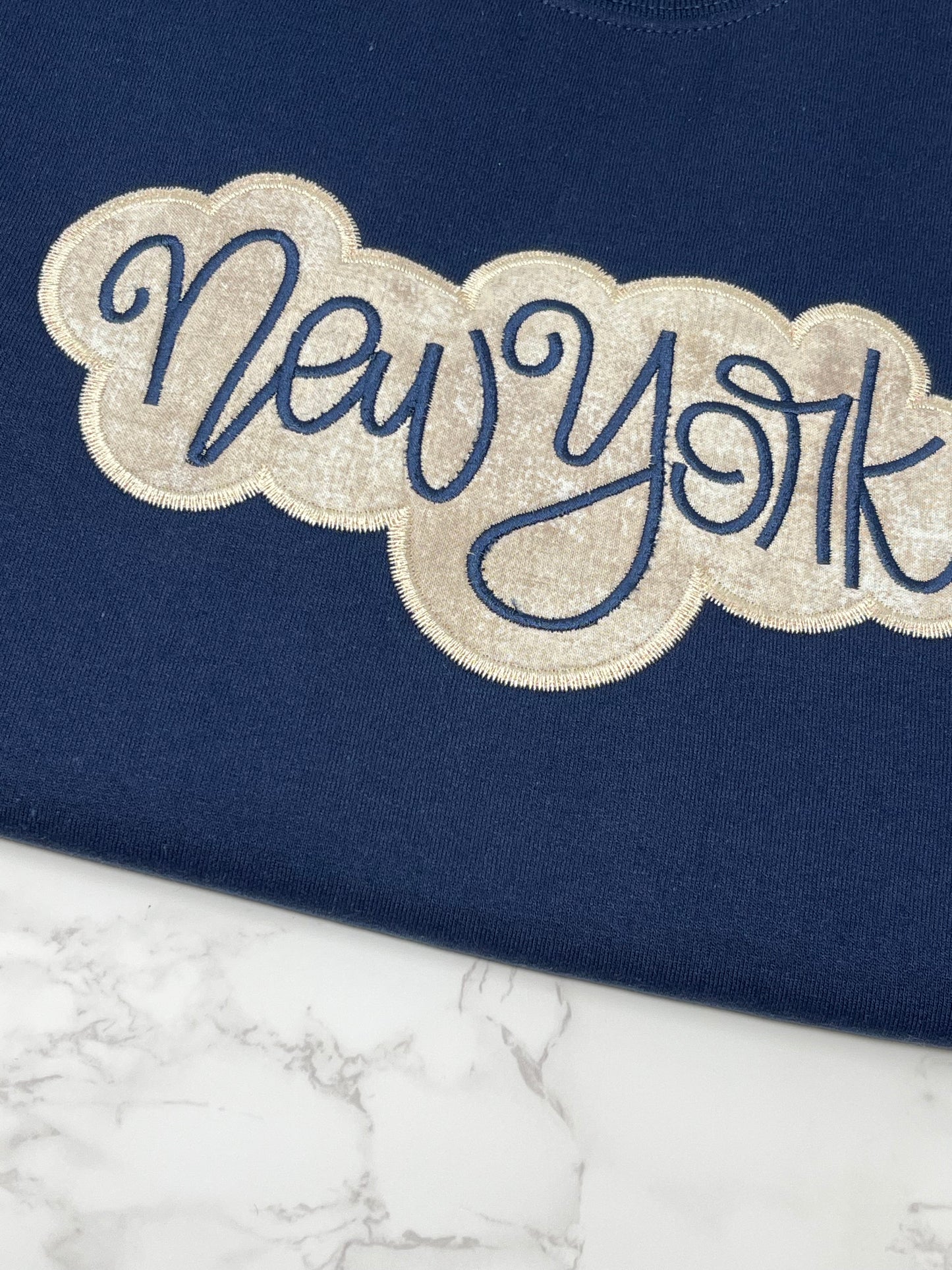 New York Embroidered Crew Neck Sweatshirt