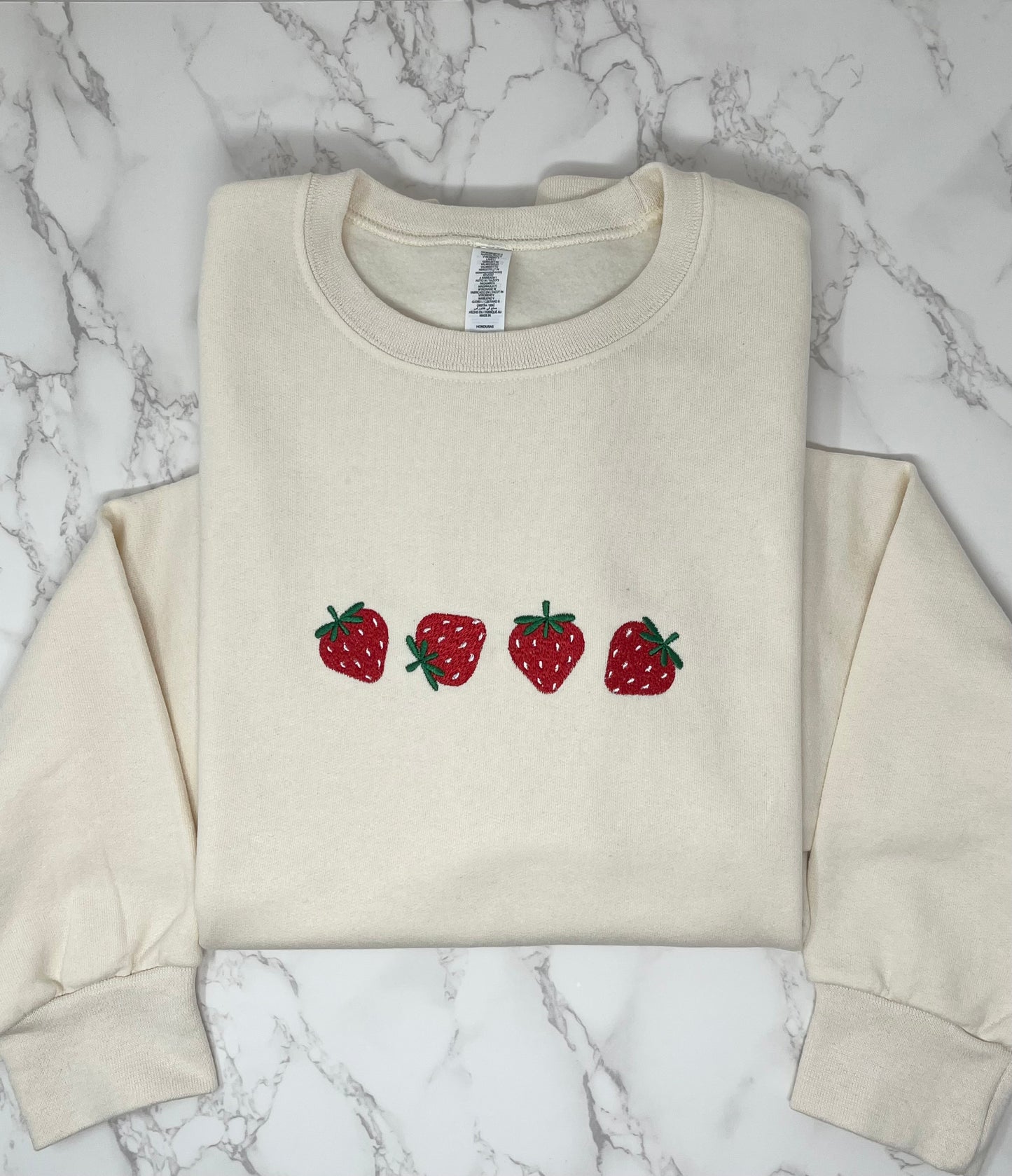 Strawberry Embroidered Crew Neck