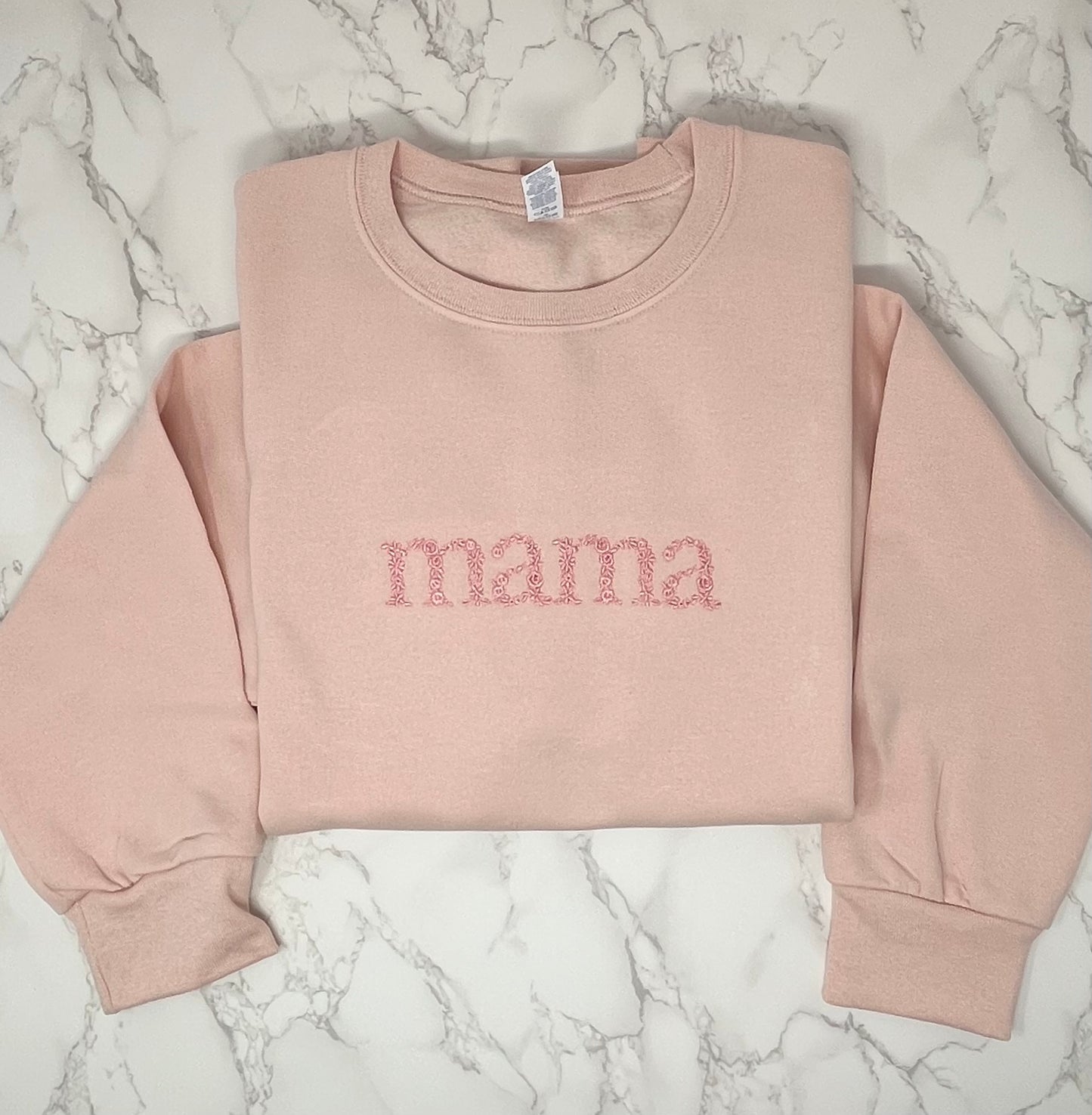 Floral Mama Embroidered Crew Neck Sweatshirt