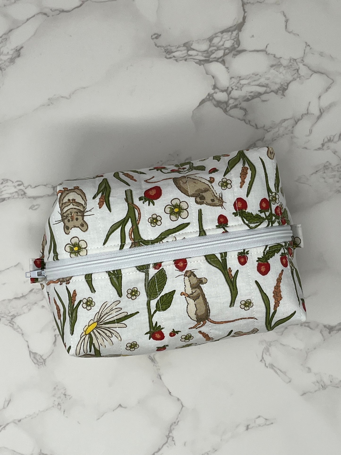 Strawberry Field Boxy Zipper Pouch