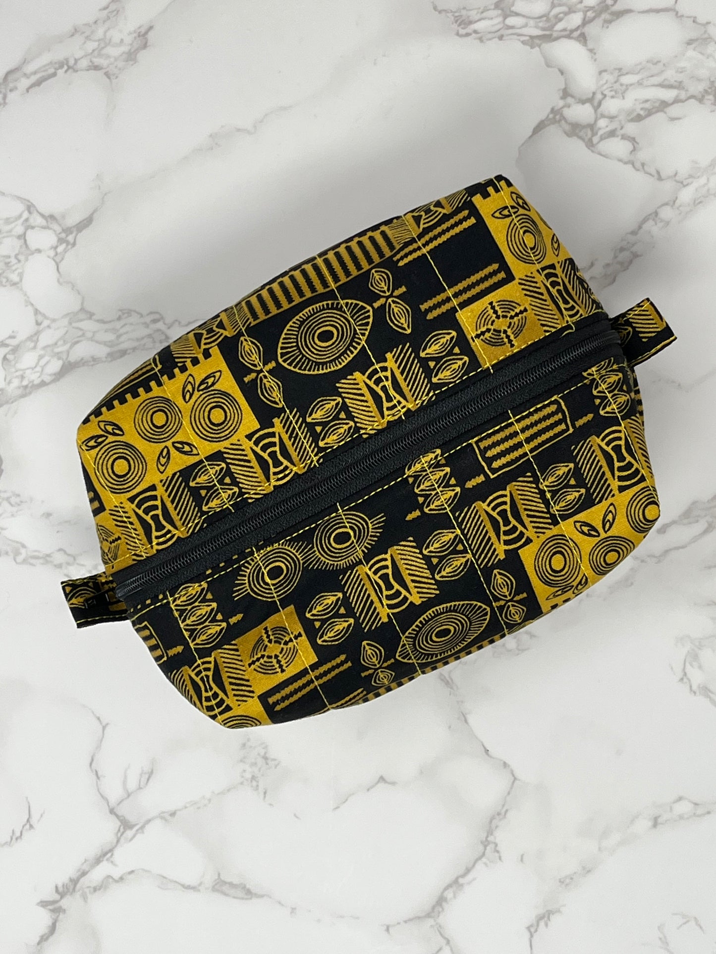 African Print Boxy Zipper Pouch - Tribal