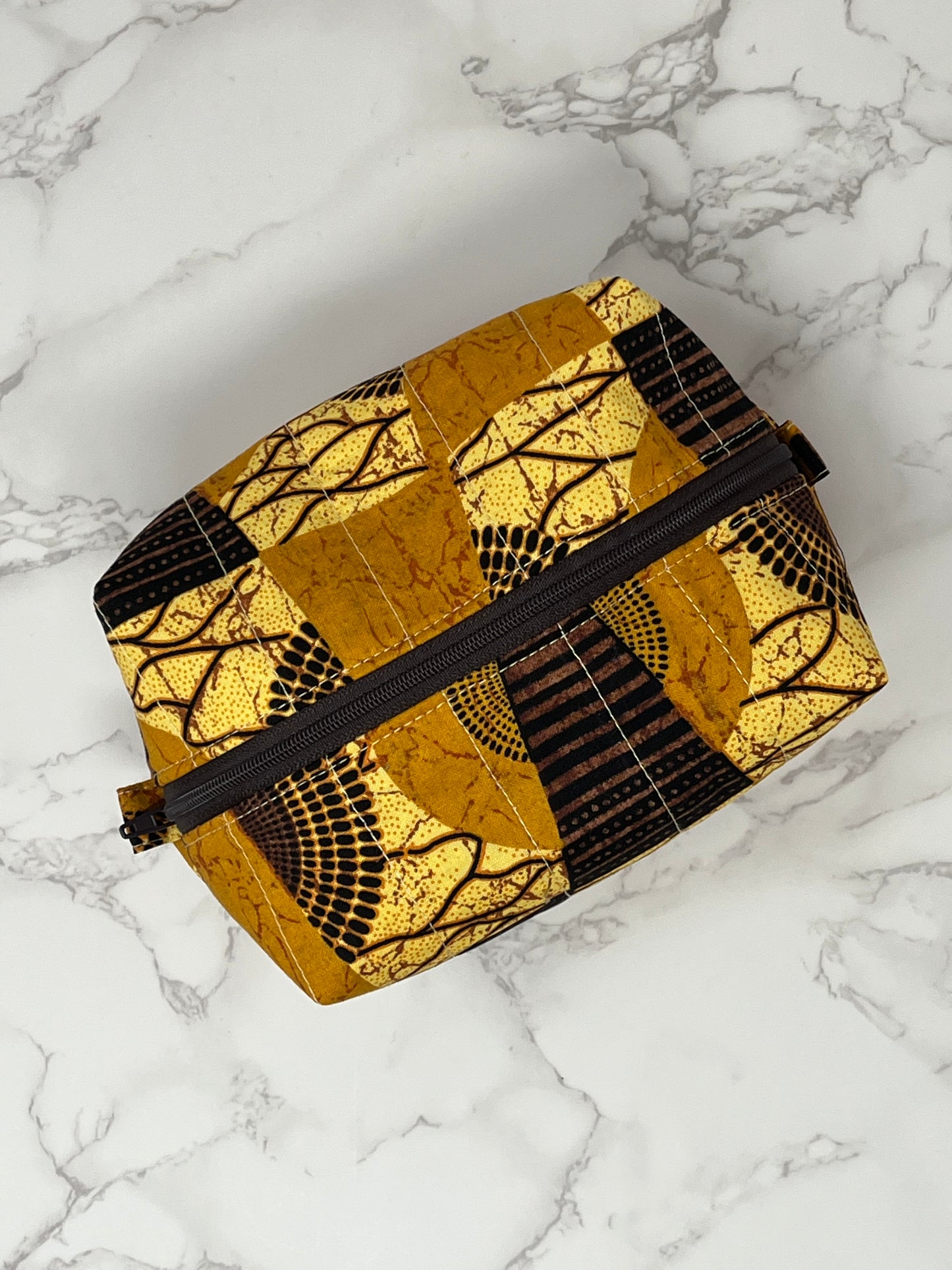 African Print Boxy Zipper Pouch - Tribal 2