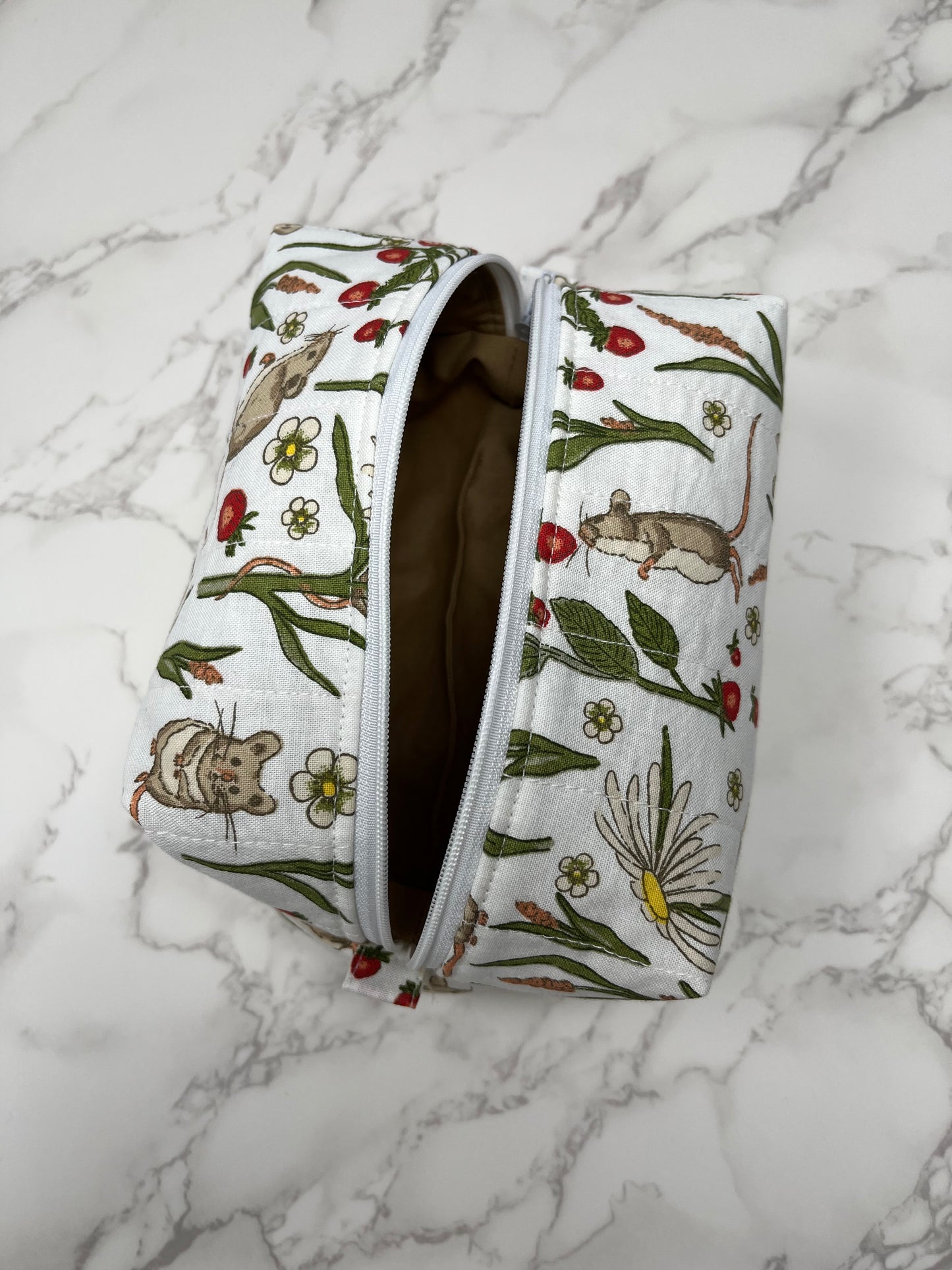 Strawberry Field Boxy Zipper Pouch