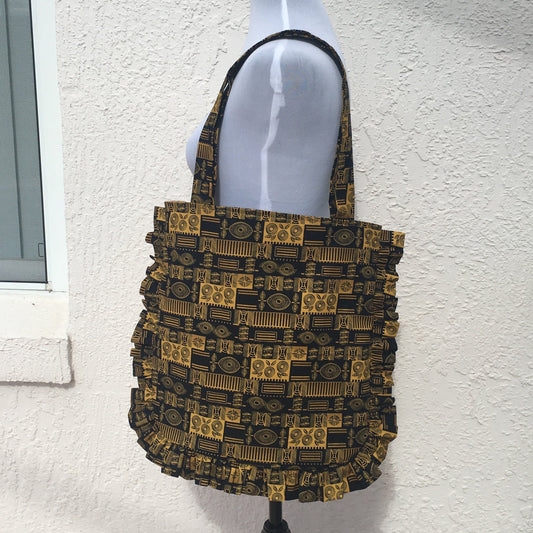Handmade African Print Tote Bag - Tribal