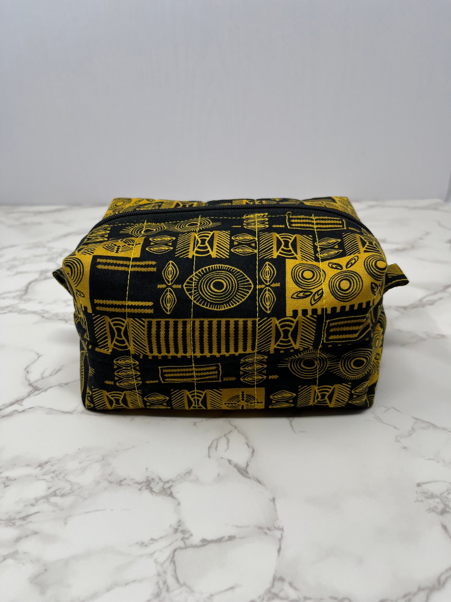 African Print Boxy Zipper Pouch - Tribal