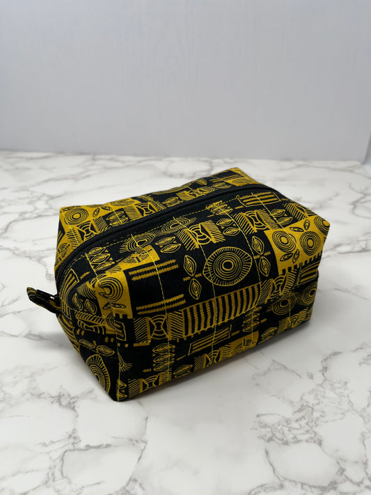 African Print Boxy Zipper Pouch - Tribal