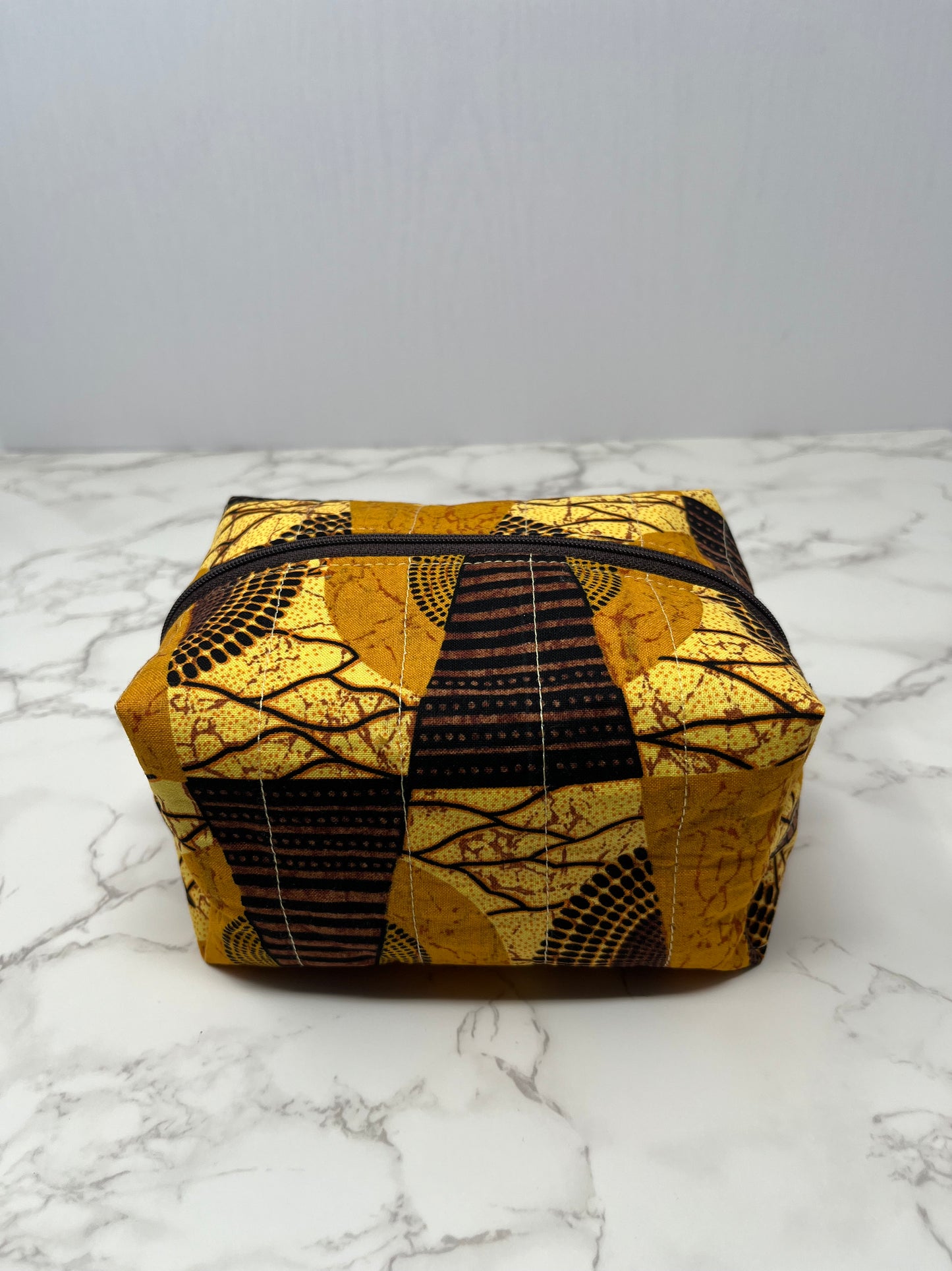 African Print Boxy Zipper Pouch - Tribal 2