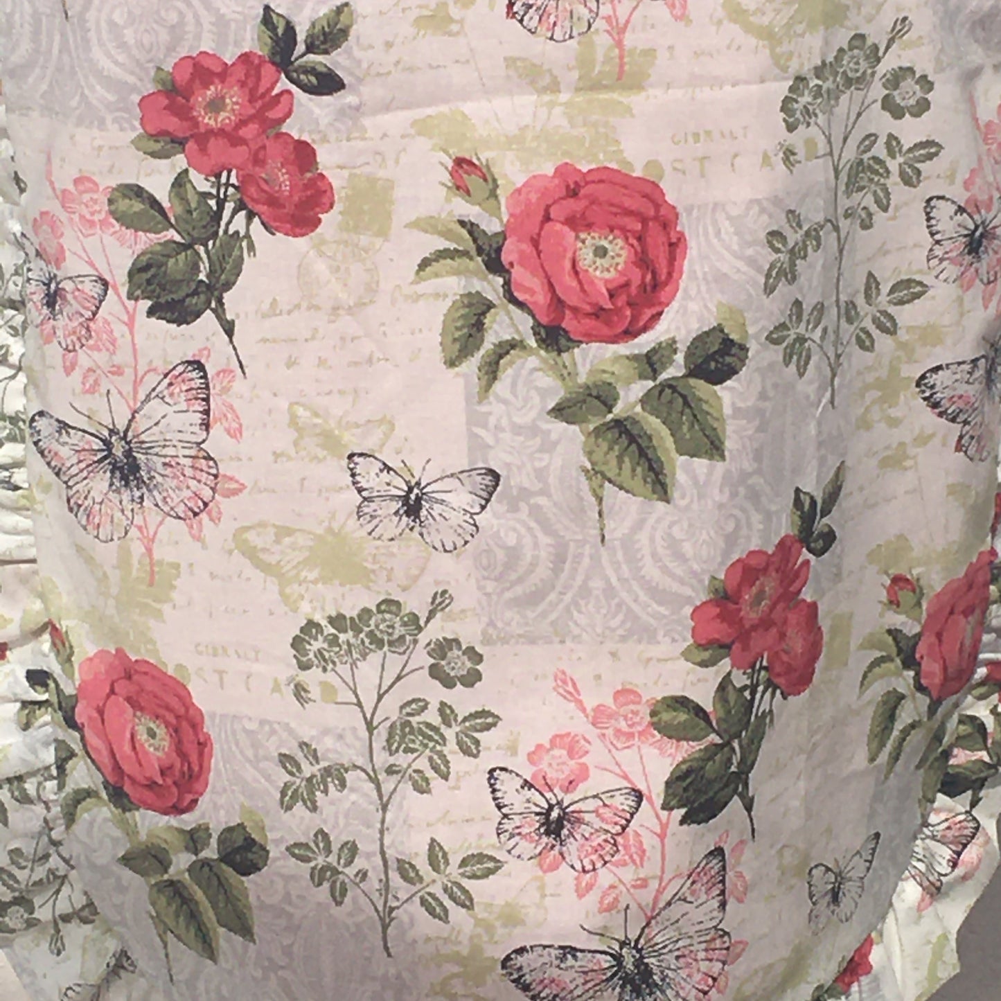 Butterflies and Roses Ruffle Tote Bag