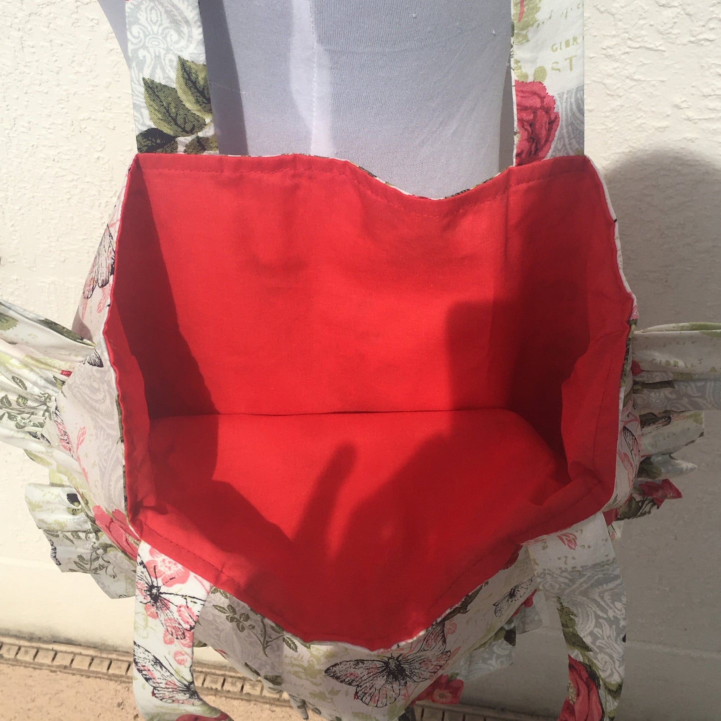 Butterflies and Roses Ruffle Tote Bag