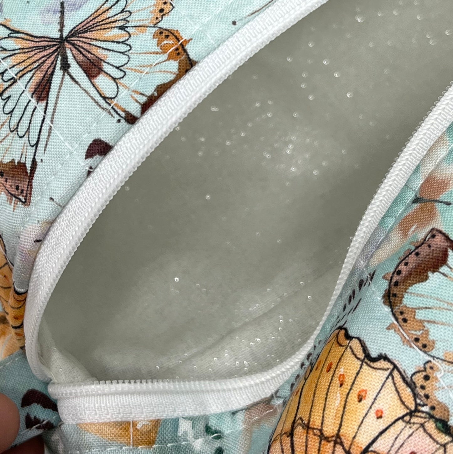 Blue Butterfly Boxy Zipper Pouch