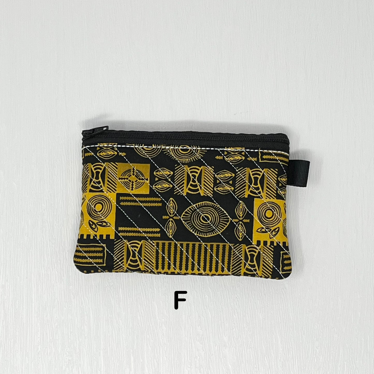 Mini Quilted Zipper Pouch / Keychain Wallet - African Prints
